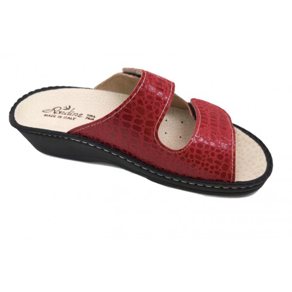 Rondine ciabatte doppia fascia a strappo rosse