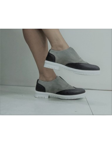 Scarpe donna francesina beige con...