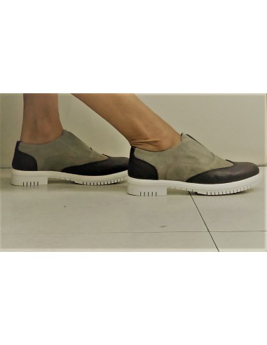 Scarpe donna francesina beige con...