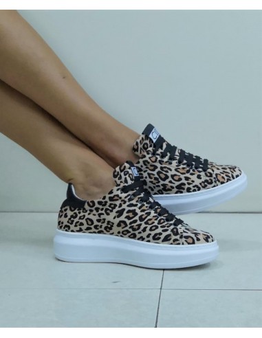 Sneakers donna animalier fondo alto...