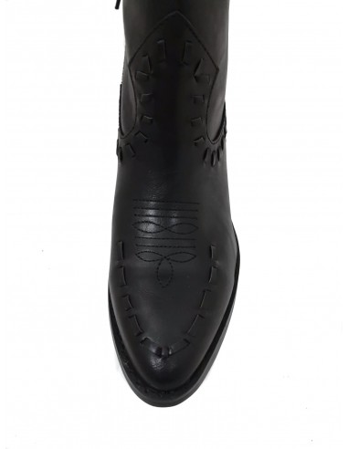 Camperos donna eco pelle nero tacco 9...