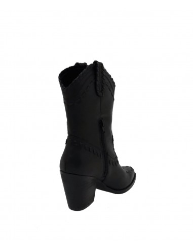 Camperos donna eco pelle nero tacco 9...