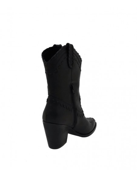 Camperos donna eco pelle nero tacco 9 centimetri