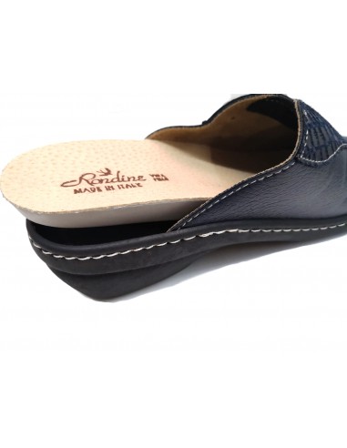Ciabatte donna vera pelle blu...