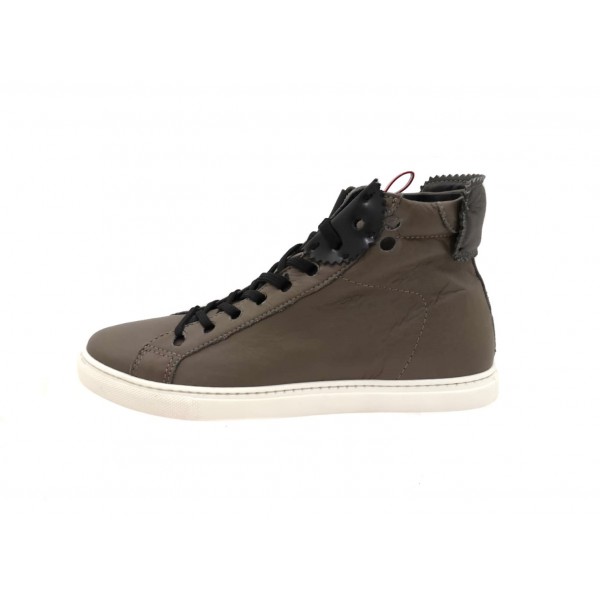 Sneakers uomo alta pelle grigio