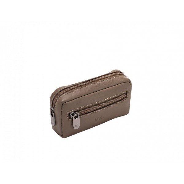 Portachiavi astuccio con zip vera pelle morbida