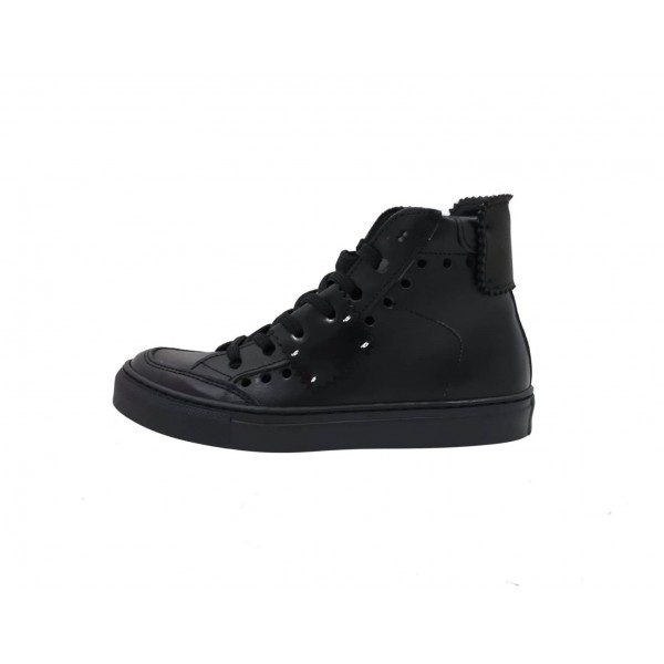 Sneakers alta pelle nera unisex One Way