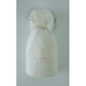 Cappello donna grigio lana con pon pon imbottito Indossa Subito 2