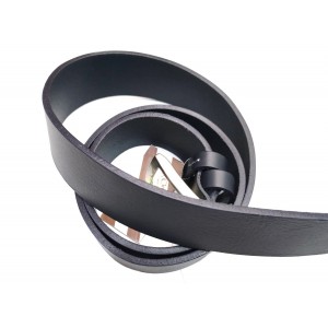 Cintura uomo vera pelle blu misure extra large made in Italy groppone 2