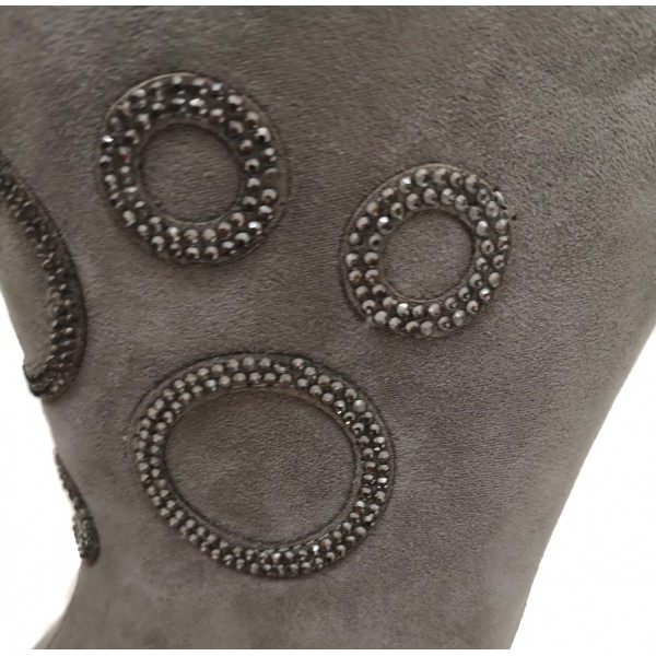 Stivaletto alla caviglia grigio con tacco a spillo