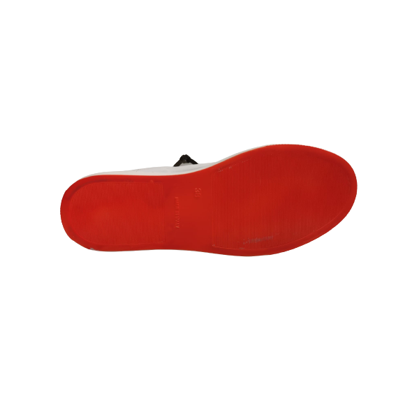 Sneakers basse bianche con suola arancione