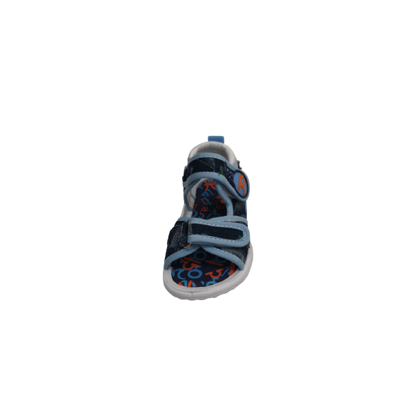 Sandaletti bambino jeans con velcro in fresco tessuto