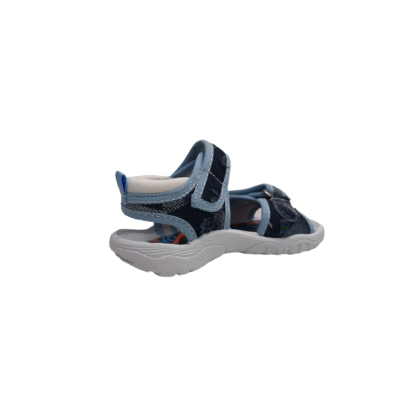 Sandaletti bambino jeans con velcro in fresco tessuto