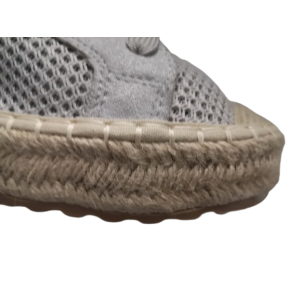 Sneakers donna estive con zeppa in corda - modello campesina allacciata grigia 2