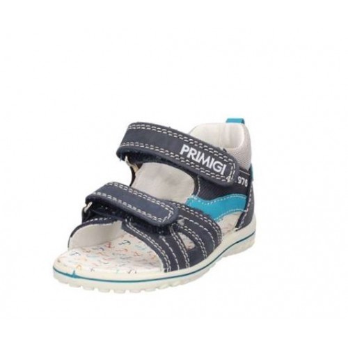 PRIMIGI Scarpe sandali bambino primi passi in camoscio blu e beige 7375311 