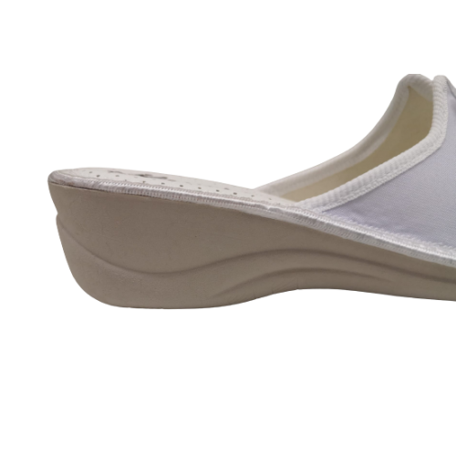 Pantofola donna bianca fiocco con tacco