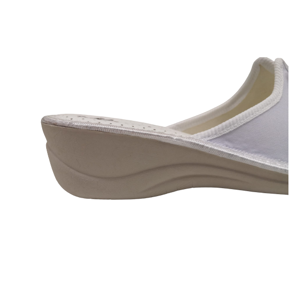 Pantofola donna bianca fiocco con tacco