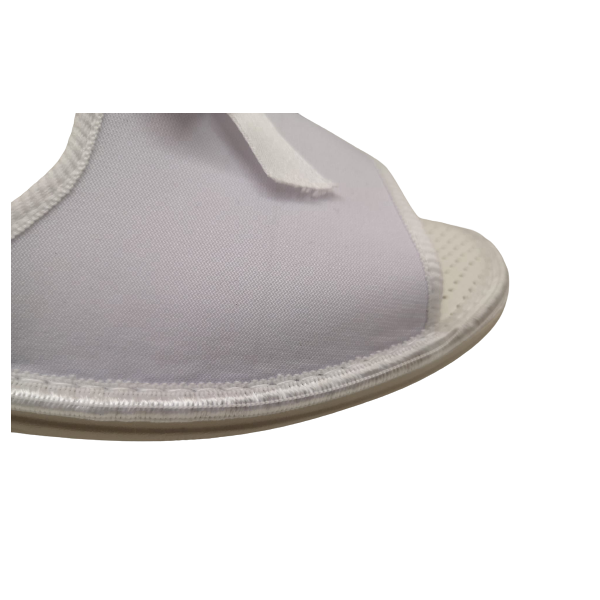 Pantofola donna bianca fiocco con tacco