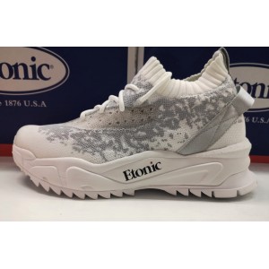 Sneakers donna bianche tessuto elastico Etonic fondo alto fila