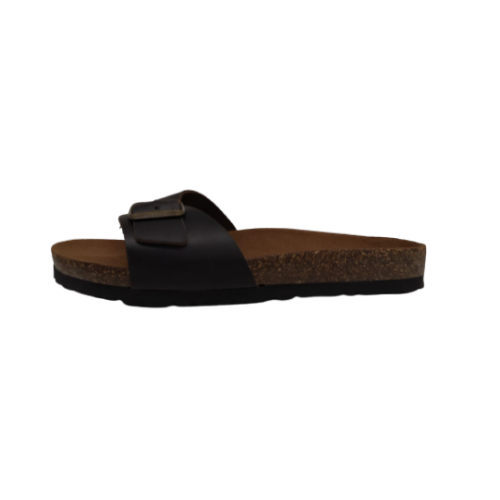Ciabatta modello birkestock uomo vera pelle nero