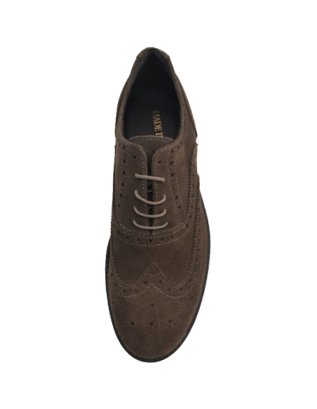 Scarpa uomo Derby modello inglesina lacci tortora