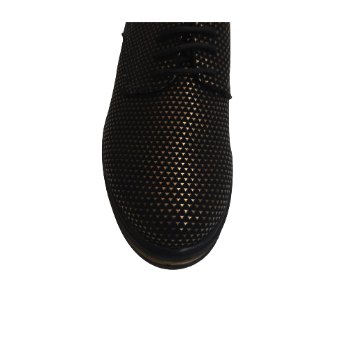 Scarpe donna nere con inserti dorati...