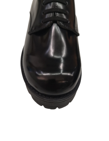 Scarpe donna allacciate nere lucide...