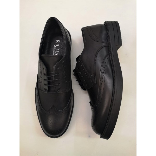 Scarpe uomo pelle allacciate modello inglesina nero
