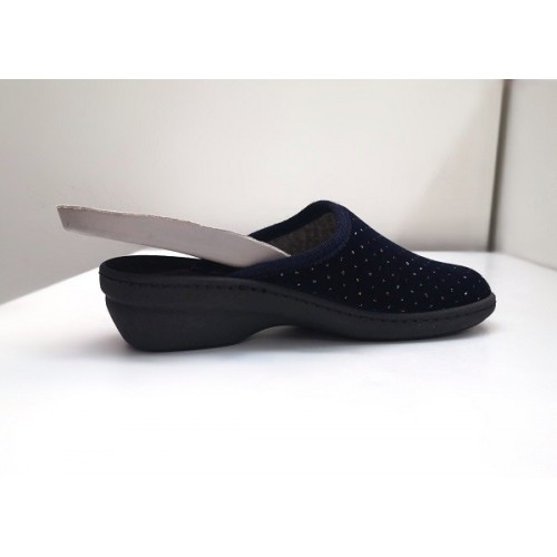 Rondine pantofole blu velluto con...