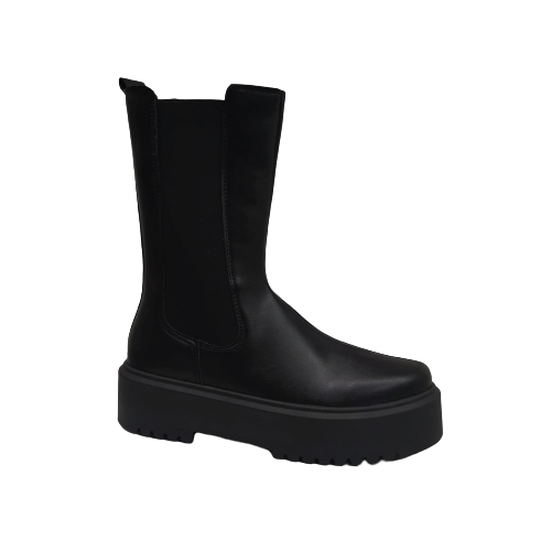 Anfibio nero donna con zeppa da infilare