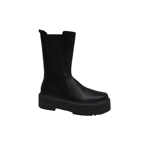 Anfibio nero donna con zeppa da infilare