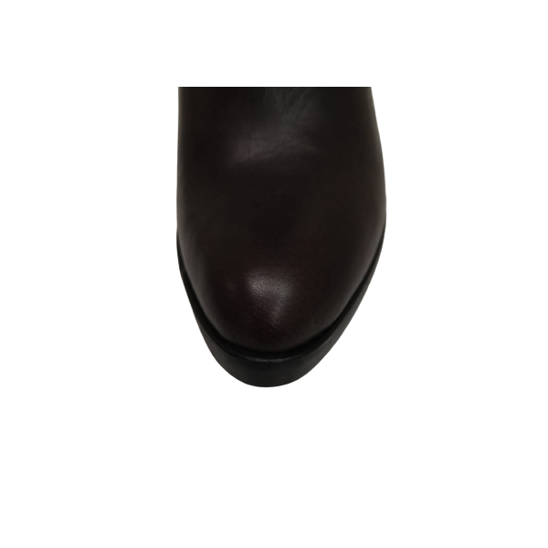 Stivaletto camperos marrone borchie e tacco alto