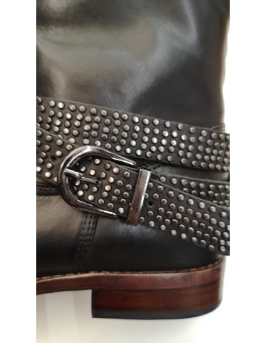 Stivale nero donna basso vera pelle