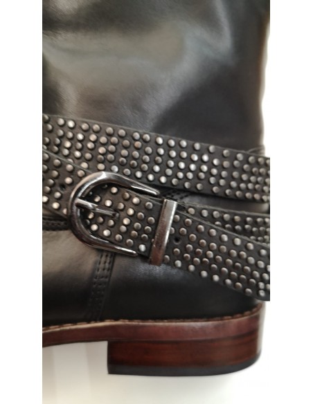 Stivale nero donna basso vera pelle