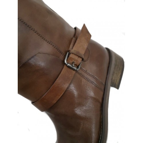 Stivali cuoio donna alti con tacco...