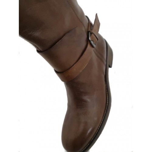 Stivali cuoio donna alti con tacco...