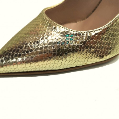 Décolleté oro lucido tacco 10 Made in...