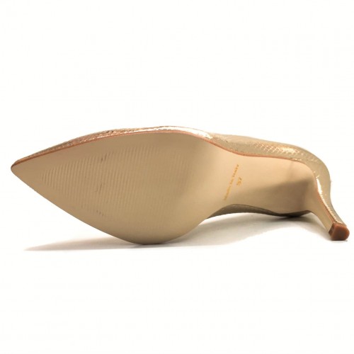 Décolleté oro lucido tacco 10 Made in...