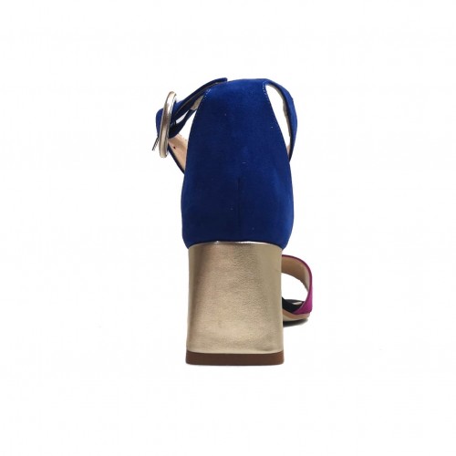 Sandali fucsia camoscio tacco doppio...