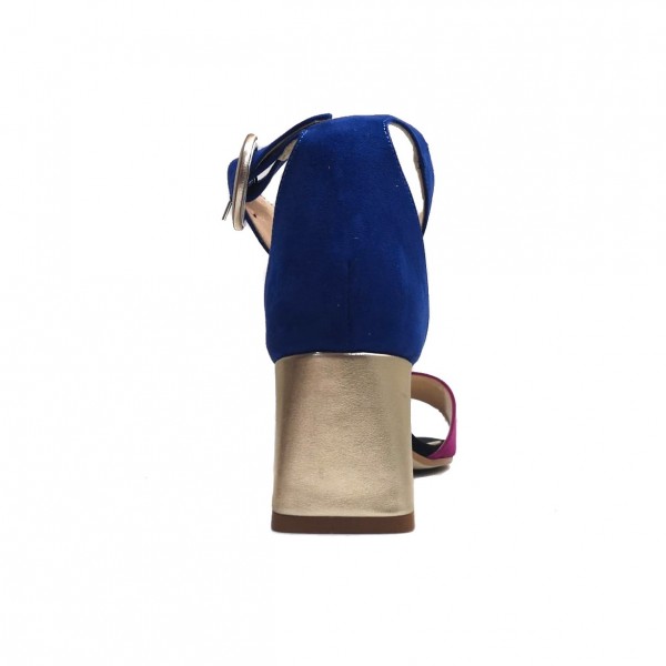 Sandali fucsia camoscio tacco doppio Klomid