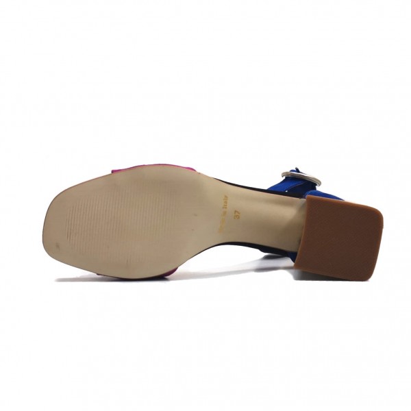 Sandali fucsia camoscio tacco doppio Klomid