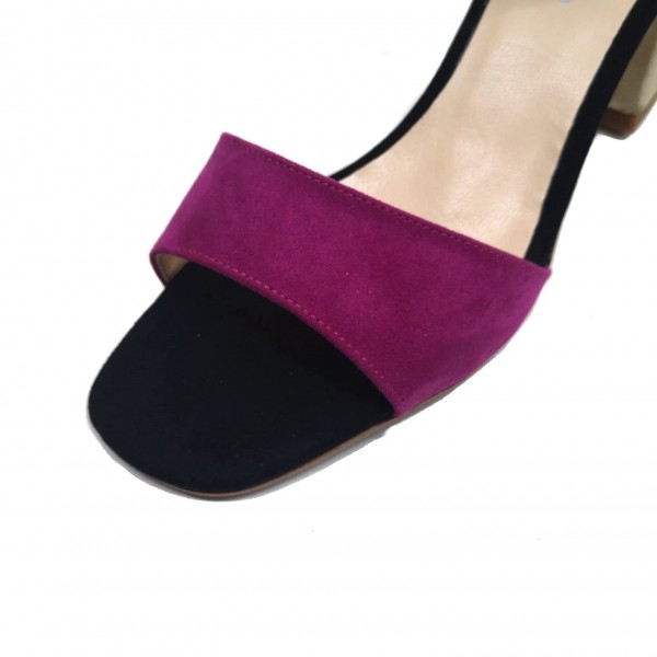 Sandali fucsia camoscio tacco doppio Klomid