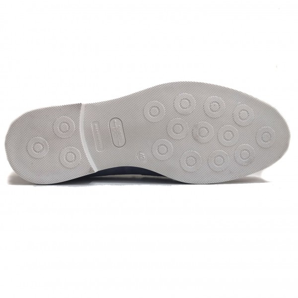 Mocassini blu uomo estivi camoscio fondo in gomma