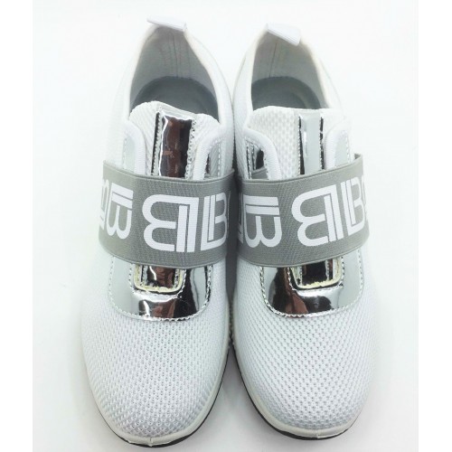 Sneakers bianche donna tessuto...