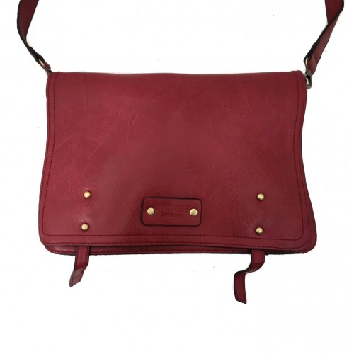 Borsa postino modello busta a tracolla rossa vintage pelle invecchiata