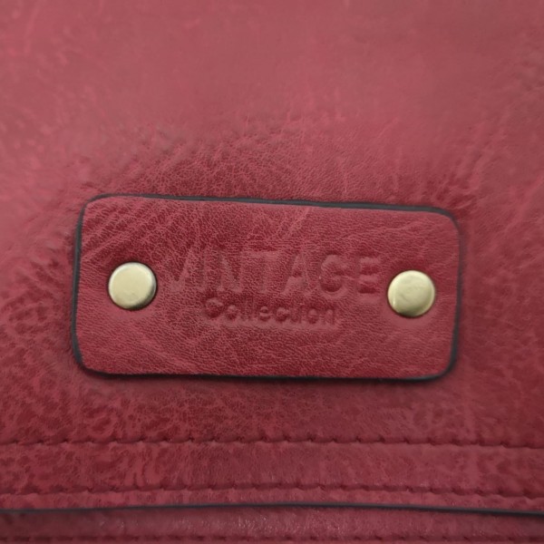 Borsa rossa a tracolla vintage eco pelle