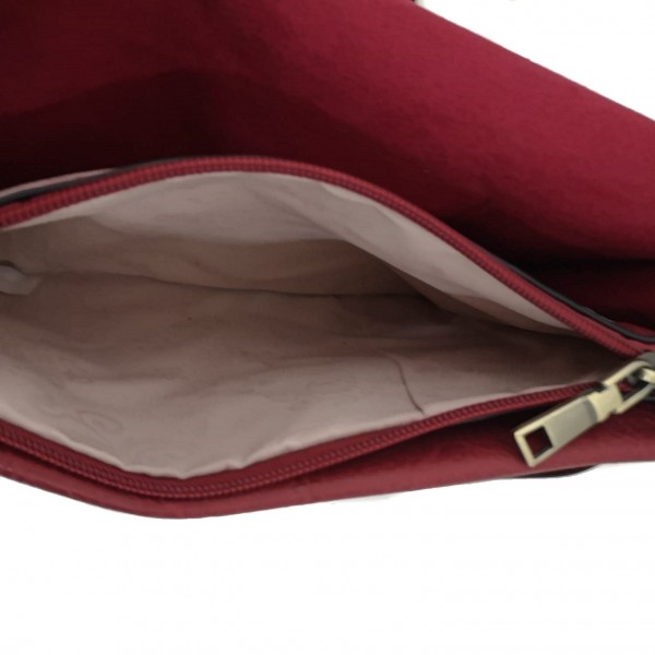 Borsa rossa a tracolla vintage eco pelle
