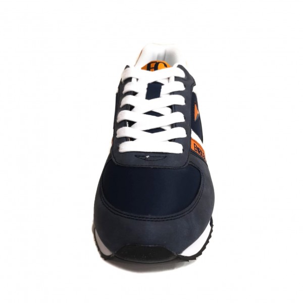 Sneakers uomo blu con inserti arancio Coveri