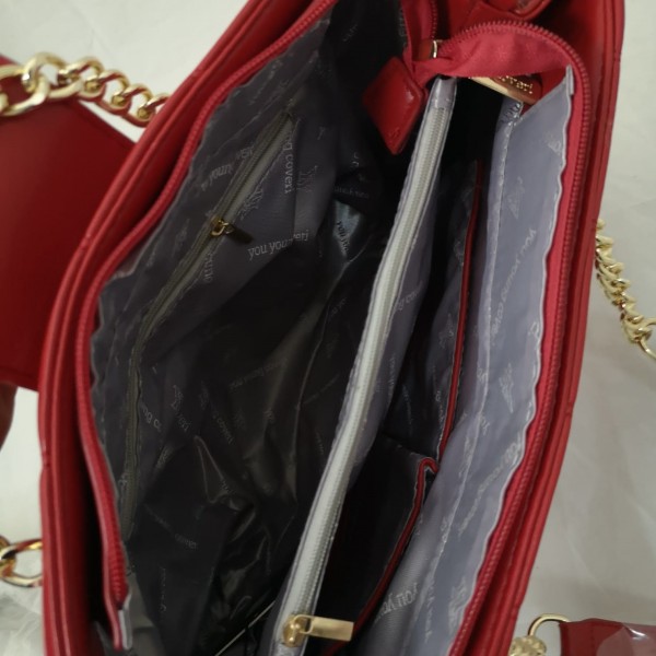 Borsa a spalla rossa ampia You Young Coveri