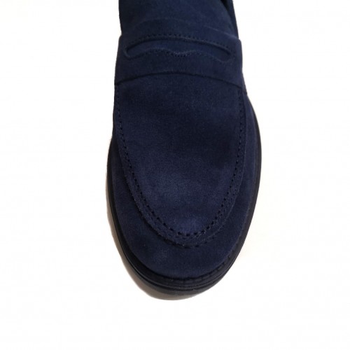 Mocassini uomo college blu camoscio...